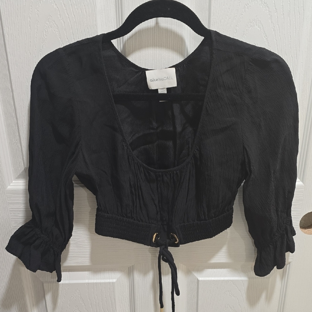 Alice McCall Black Cropped Blouse